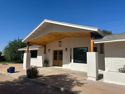 Front entryway of a custom Arizona casita
